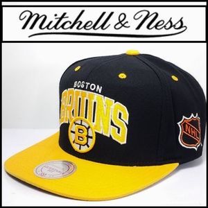 Mitchell & Ness Boston Bruins Team Arch Logo %100 Wool Snapback